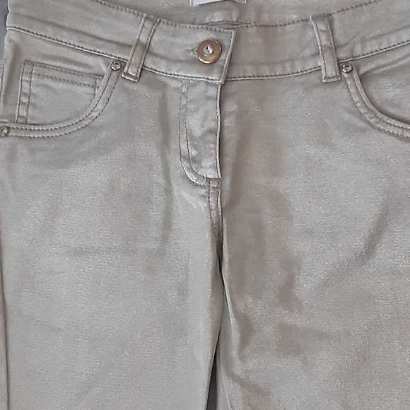 Gold metallic Jeans - Miss Grant - girls size 6/7 - Italian - Picture 3 of 6